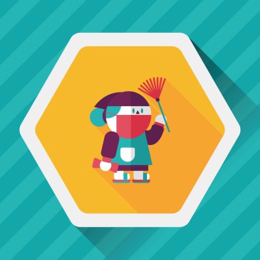 Çin yeni yılı uzun gölge, eps10, ne zaman çene düz simgesiyle