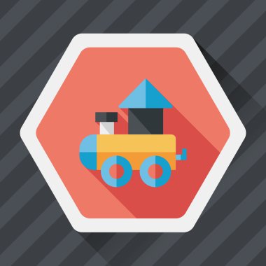 Tren oyuncak uzun gölge, eps 10 düz simgesiyle