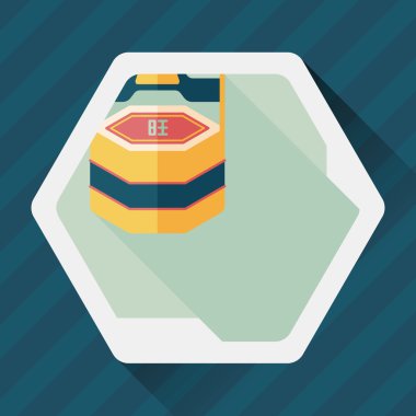 Çin yeni yıl hediye kutusu düz simgesiyle uzun gölge, eps10