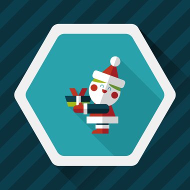 Noel Baba uzun gölge, eps10 düz simgesi