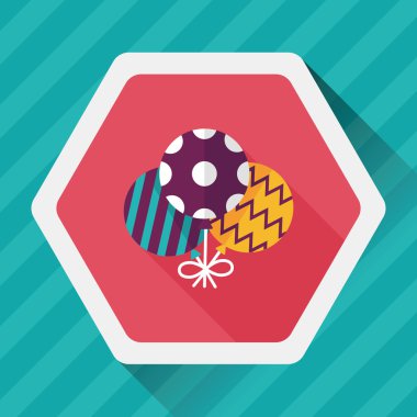 Balonlar düz simgesi ile uzun gölge, eps10