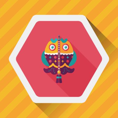 Çin yeni yılı uzun gölge, eps, düz simgesiyle Çince lu balık.