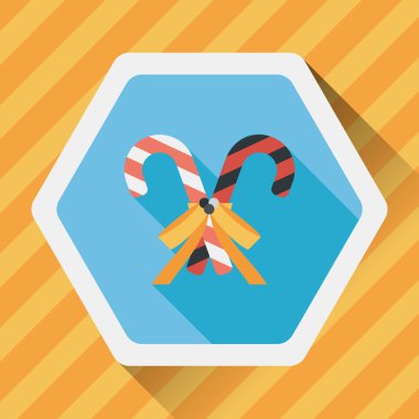 Uzun Gölge, eps10 ile Noel candy cane düz simgesi