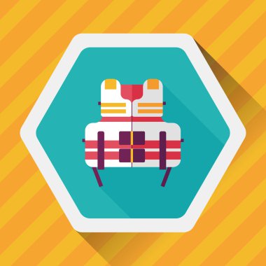 Hayat uzun gölge ile yelek düz simgesi