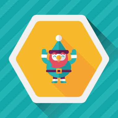 Noel Baba uzun gölge, eps10 düz simgesi