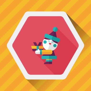 Noel Baba uzun gölge, eps10 düz simgesi