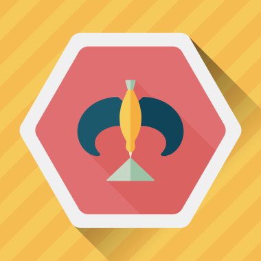 kuş düz simgesi uzun gölge ile Dengeleme