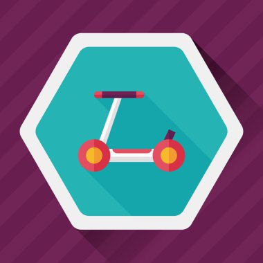 Scooter uzun gölge düz simgesi