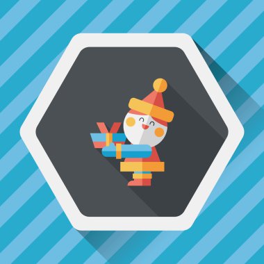 Noel Baba uzun gölge, eps10 düz simgesi