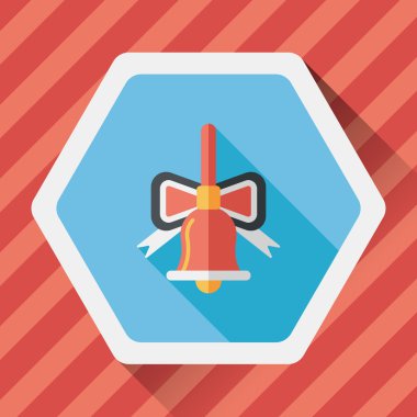 Uzun Gölge, eps10 ile Noel çanları düz simgesi