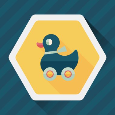 Uzun Gölge, eps10 ile ördek oyuncak düz simgesi