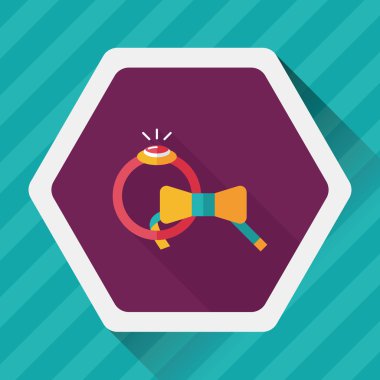 düz uzun gölge, eps10 simgesiyle damat kravat ve yüzük