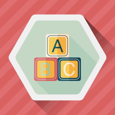 Uzun Gölge, eps 10 ile ABC blokları düz simgesi
