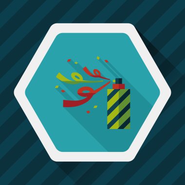 konfeti düz simgesi ile uzun gölge, eps10