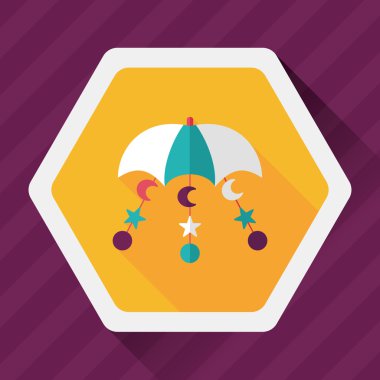 oyuncak uzun gölge, eps 10 düz simgesiyle asılı Bebek karyolası/beşik