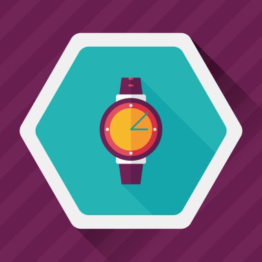 kol saati uzun gölge düz simgesi