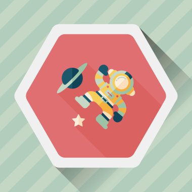 Uzun Gölge, eps10 ile uzay astronot düz simgesi