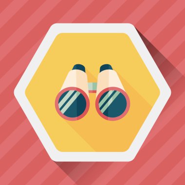 uzun gölge ile dürbün düz simgesi