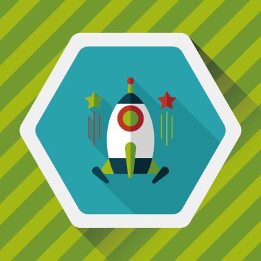 Uzun Gölge, eps10 ile alan roket düz simgesi