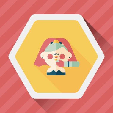 Gelinin düz ikonu, uzun gölgeli, eps10