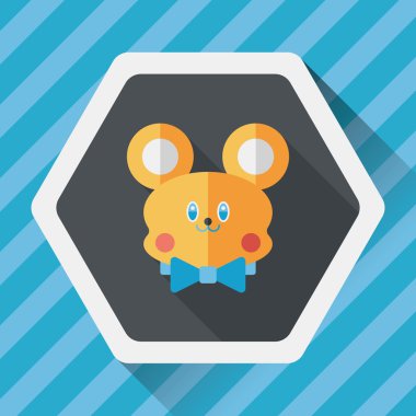 oyuncak ayı uzun gölge düz simgesi