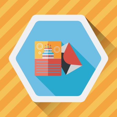 Uzun Gölge, eps10 ile mutlu yıllar kart düz simgesi