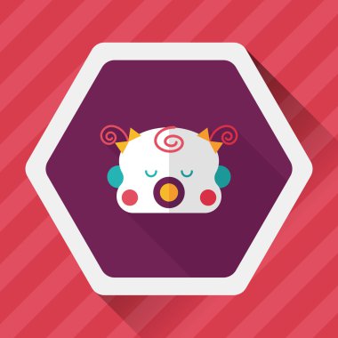 Bebek gril düz simgesi ile uzun gölge, esp10