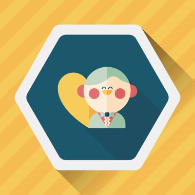 Düğün damat uzun gölge, eps10 düz simgesiyle