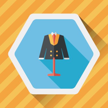 damat takım elbise düz simgesi ile uzun gölge, eps10 düğün