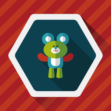 oyuncak ayı uzun gölge, eps10 düz simgesiyle