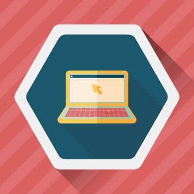 Uzun Gölge, eps10 ile dizüstü düz simgesi