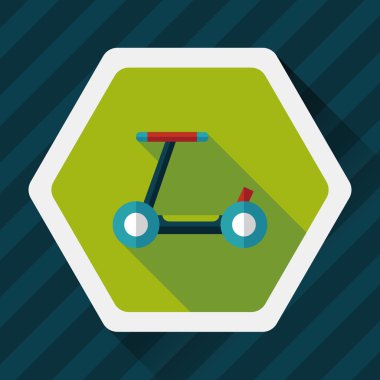 Scooter uzun gölge düz simgesi