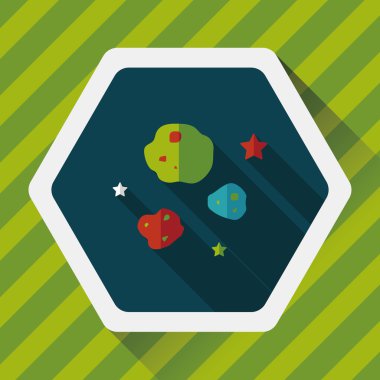 Uzun Gölge, eps10 ile alan göktaşı düz simgesi