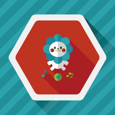 Uzun Gölge, eps10 ile aslan oyuncak düz simgesi