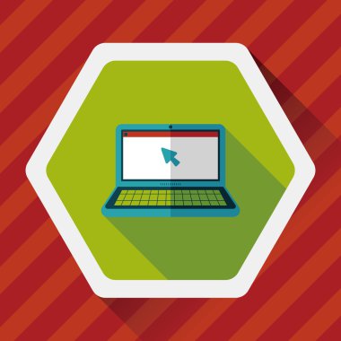 Uzun Gölge, eps10 ile dizüstü düz simgesi