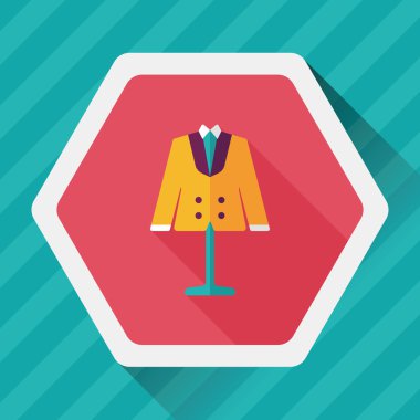 damat takım elbise düz simgesi ile uzun gölge, eps10 düğün