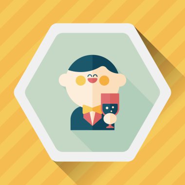 Düğün damat uzun gölge, eps10 düz simgesiyle