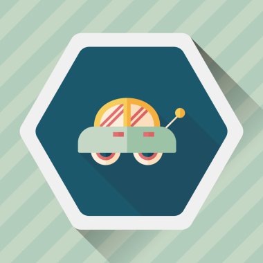 oyuncak araba uzun gölge düz simgesiyle