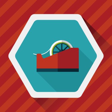 yapışkan bant düz simgesi ile uzun gölge, eps10