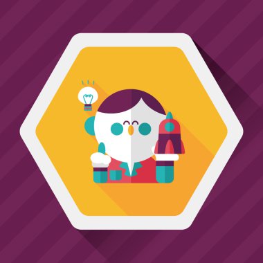 Uzay bilim adamları uzun gölge, eps10 düz simgesiyle