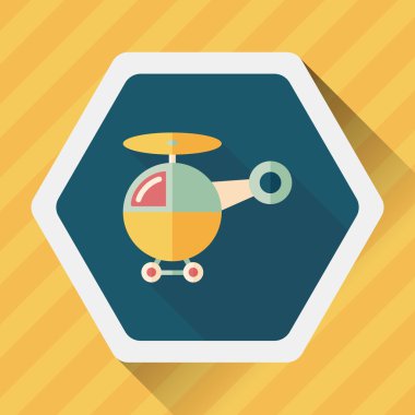 Helikopter düz simgesi ile uzun gölge, eps10