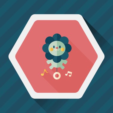 Uzun Gölge, eps10 ile aslan oyuncak düz simgesi