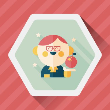 Uzay bilim adamları uzun gölge, eps10 düz simgesiyle