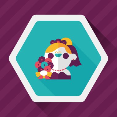 Gelinin düz ikonu, uzun gölgeli, eps10