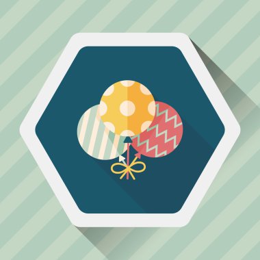 Balonlar düz simgesi ile uzun gölge, eps10