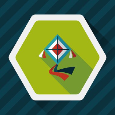 uçurtma düz simgesi ile uzun gölge, eps10