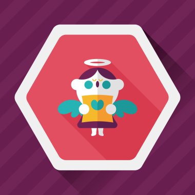 Düğün melek Korosu düz simgesiyle uzun gölge, eps10