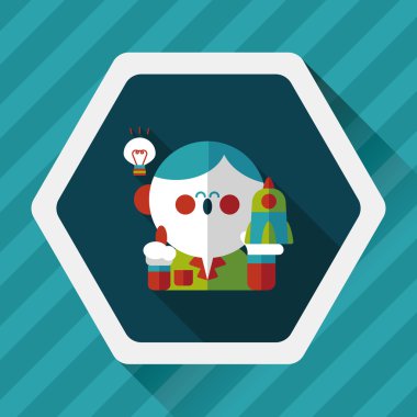 Uzay bilim adamları uzun gölge, eps10 düz simgesiyle