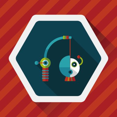 Uzun Gölge, eps10 ile balıkçılık oyuncak düz simgesi