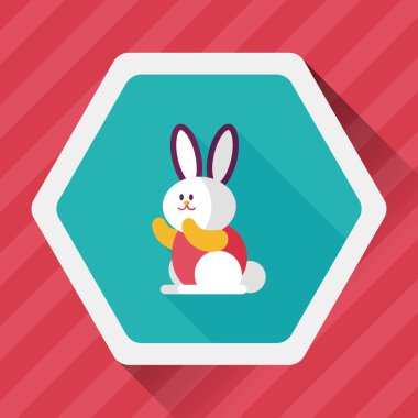 Uzun Gölge, eps 10 ile tavşan düz simgesi